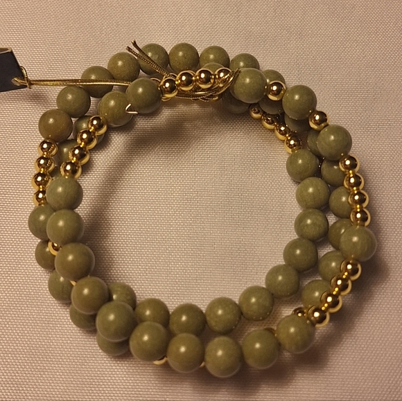 Ireland Made Genuine Connemara Marble Coil Bracelet Green Gold Beads 🇮🇪 NWT - Picture 8 of 8